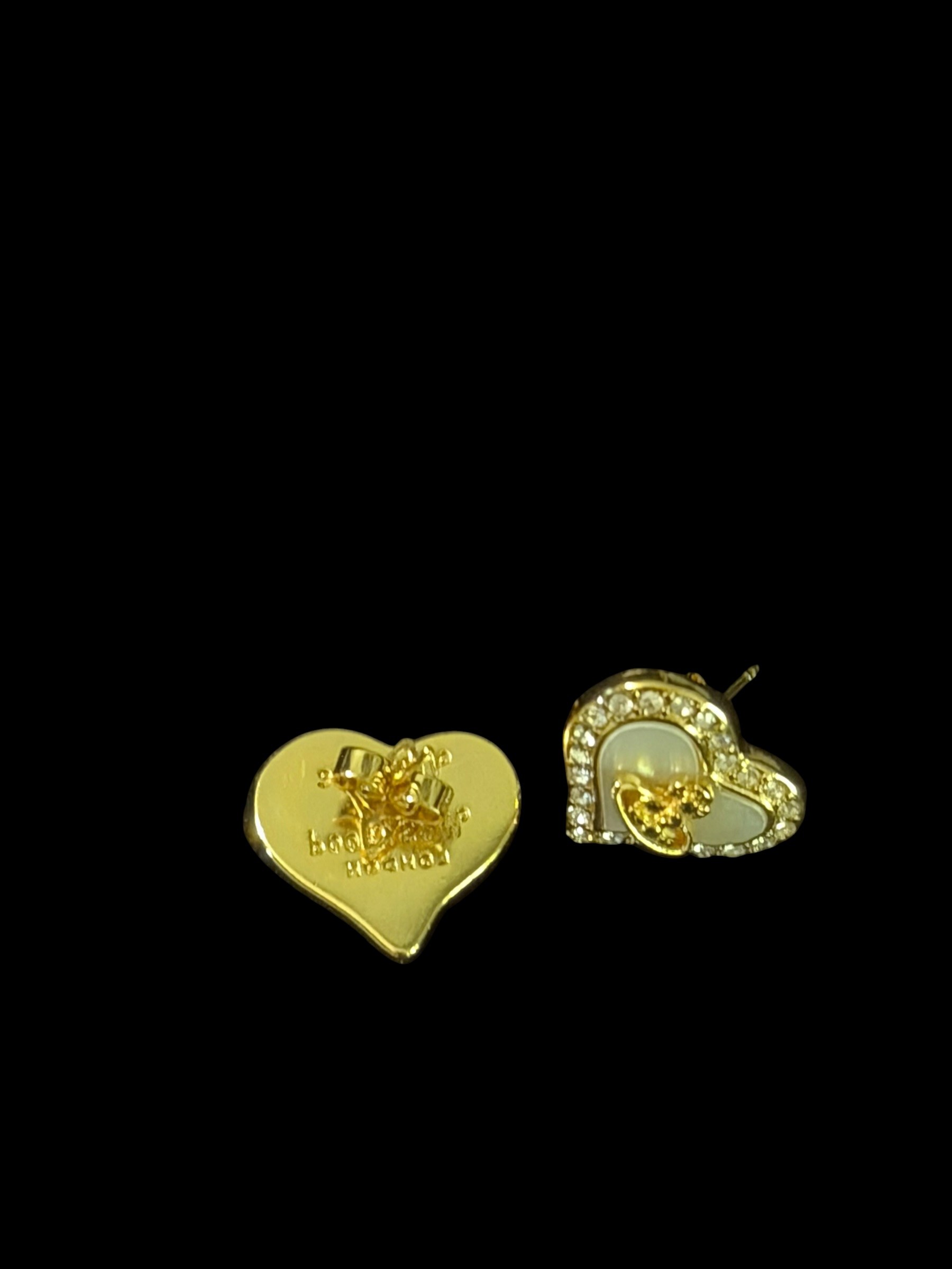 Vivienne Westwood Heart Orb Earrings Gold Crystal Mother of Pearl Y2K 6