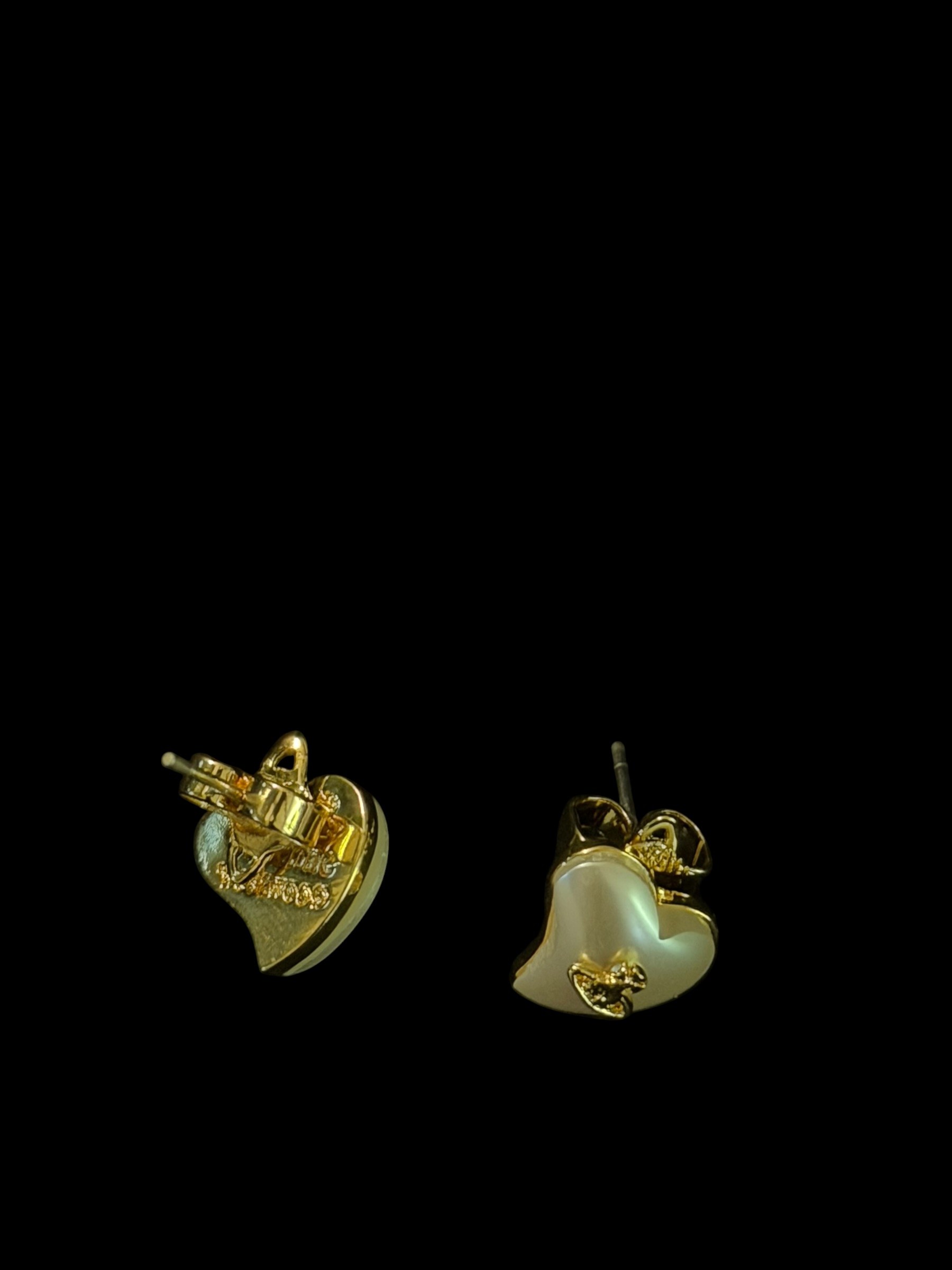 Pendientes de aro de corazón verde de Vivienne Westwood Orbe Oro Y2K 2