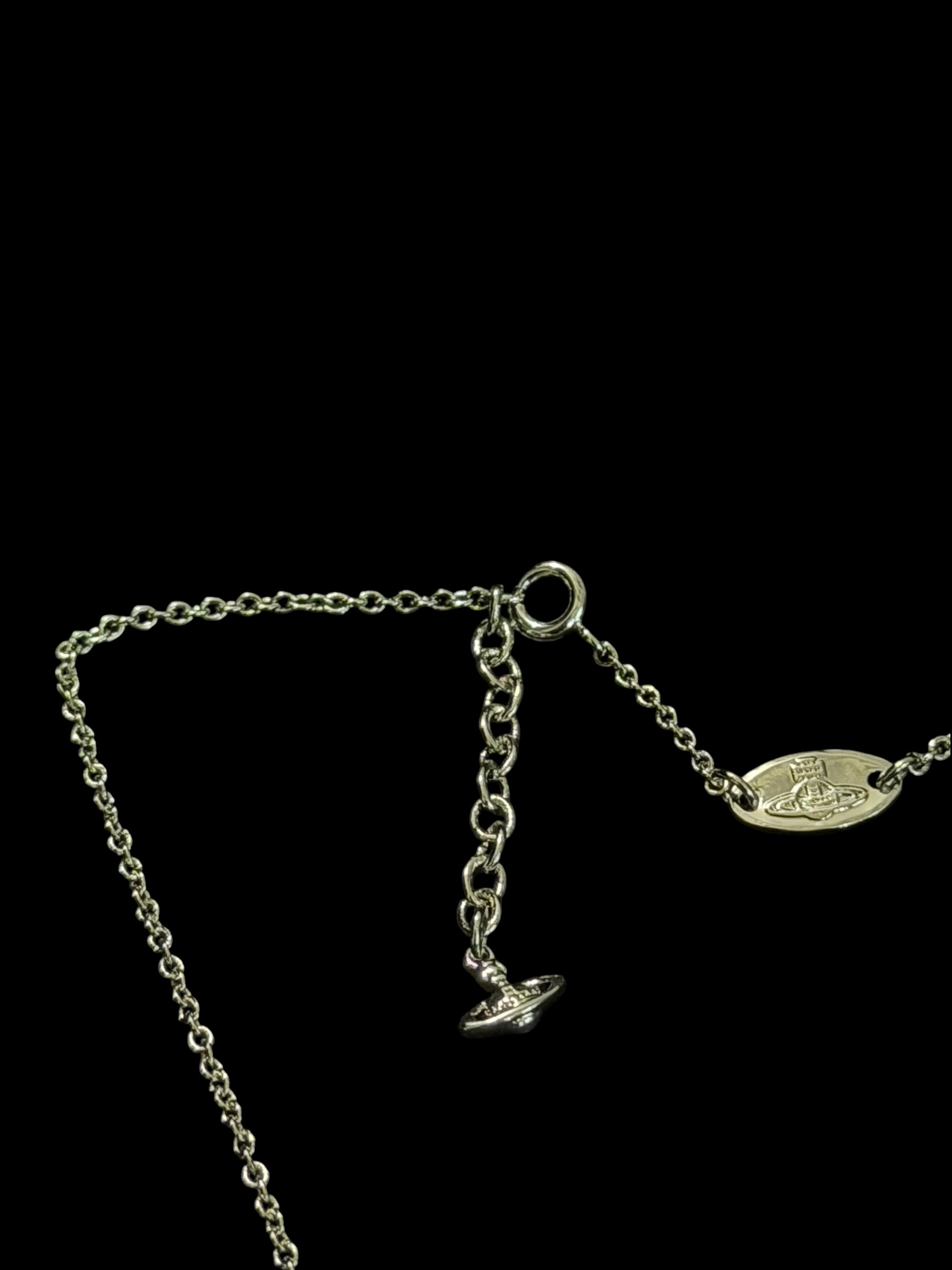 Vivienne Westwood Silver Orb Pearl Necklace Crystal Pendant Y2K 6
