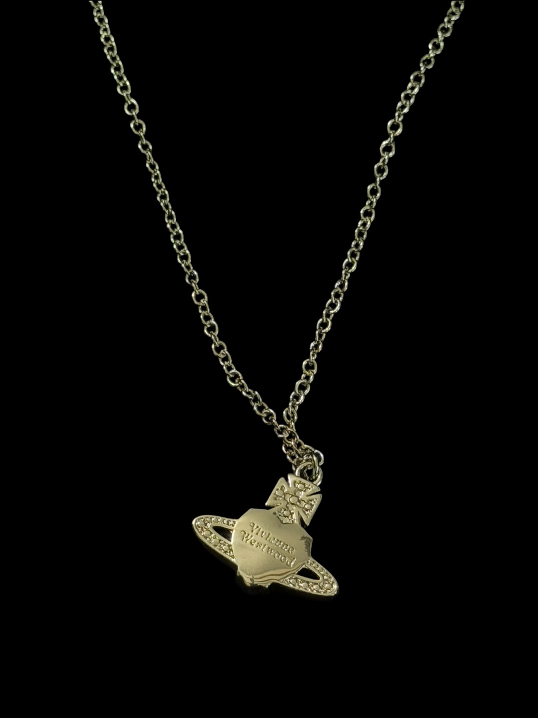 Vivienne Westwood Red Heart Orb Necklace Silver Crystal Y2K 4