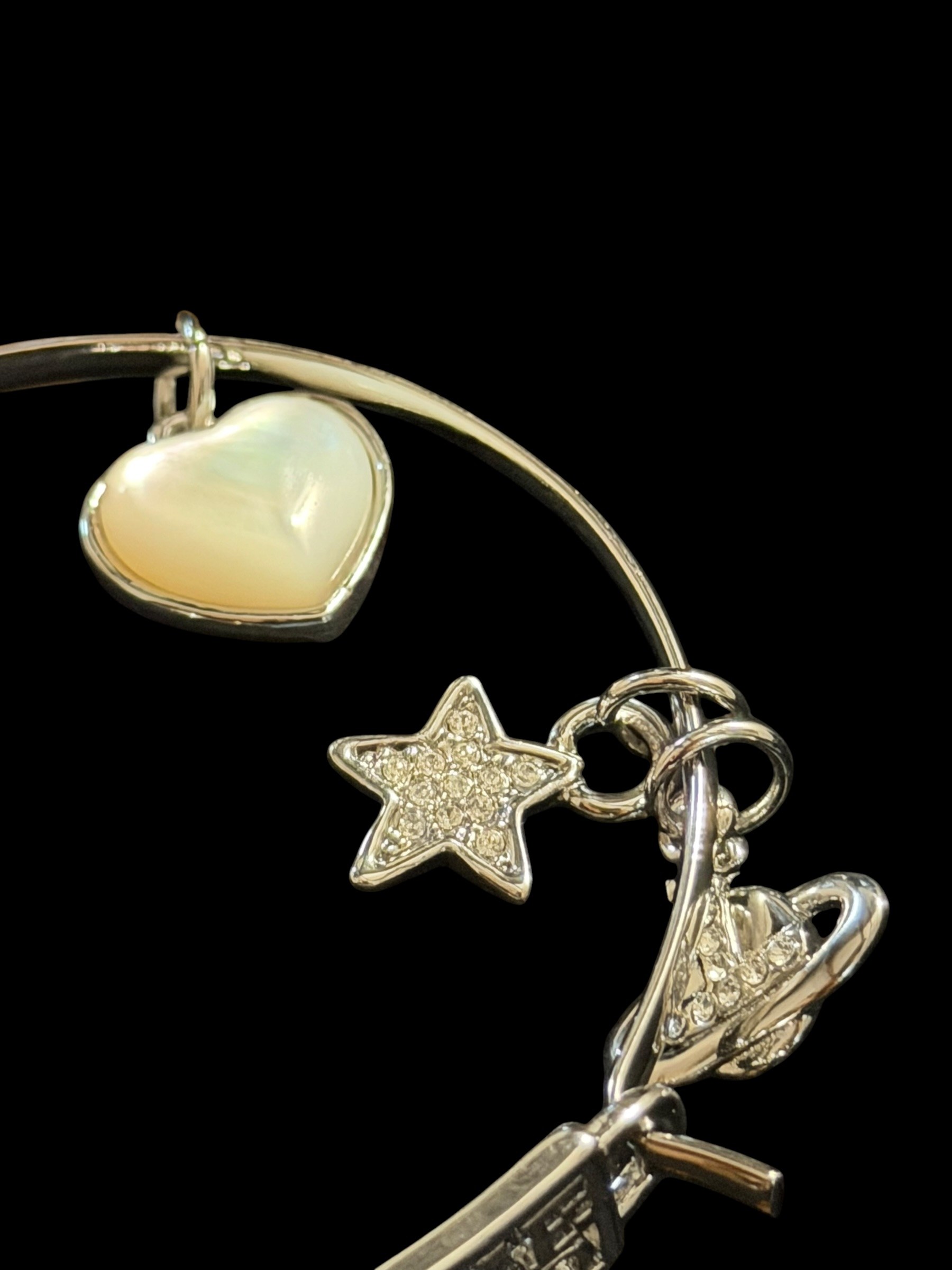 Vivienne Westwood Silver Tone Orb Bangle Bracelet 6