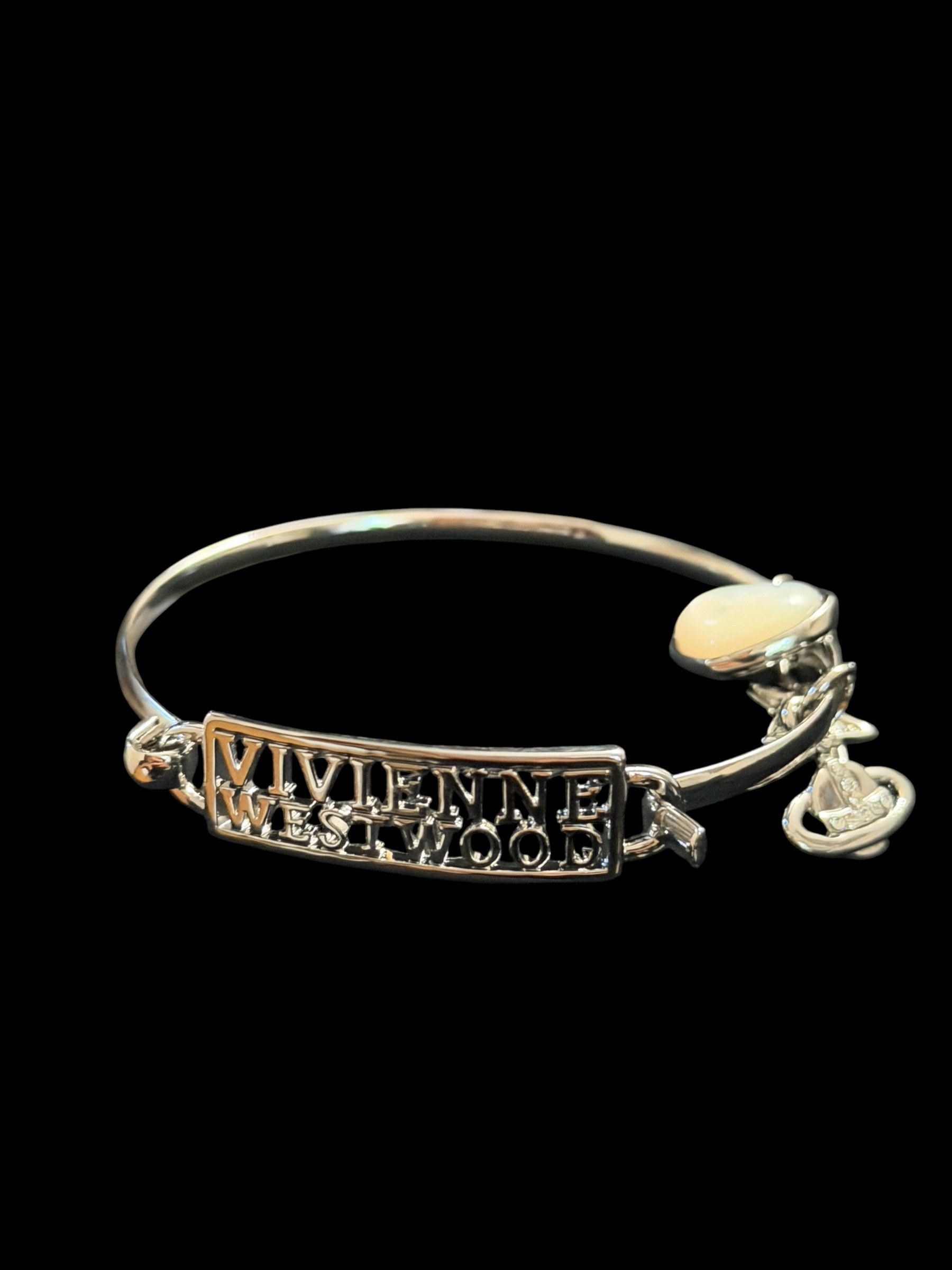 Vivienne Westwood Silver Tone Orb Bangle Bracelet 3