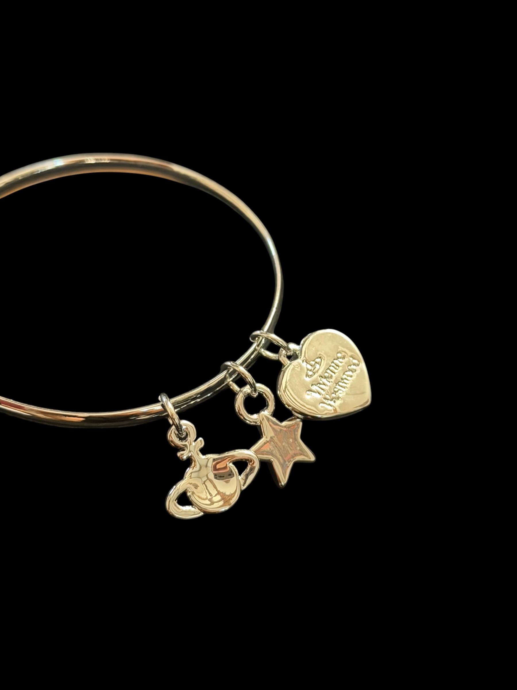 Vivienne Westwood Silver Tone Orb Bangle Bracelet 7