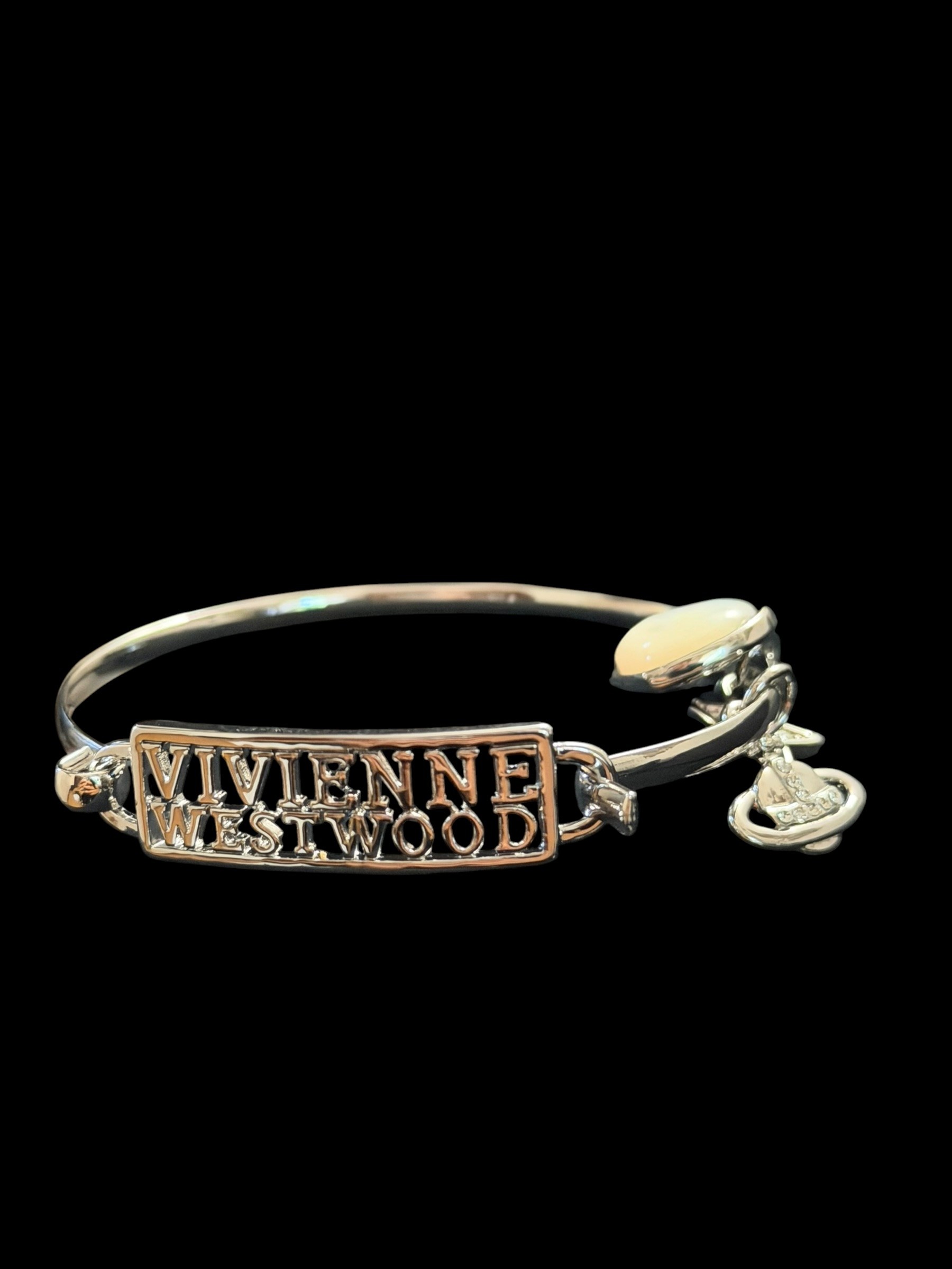 Vivienne Westwood Silver Tone Orb Bangle Bracelet 2