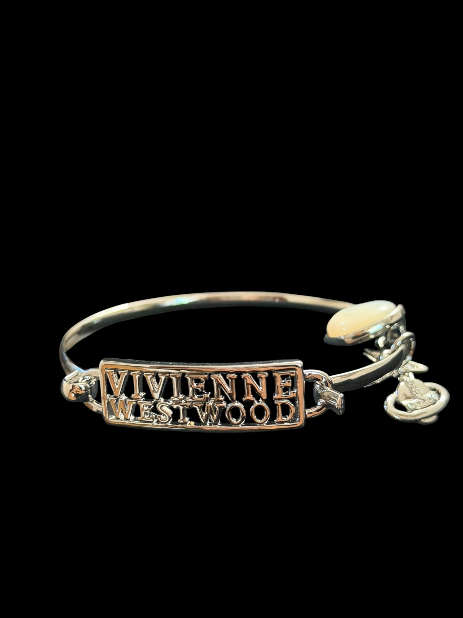 Vivienne Westwood Silver Tone Orb Bangle Bracelet 4