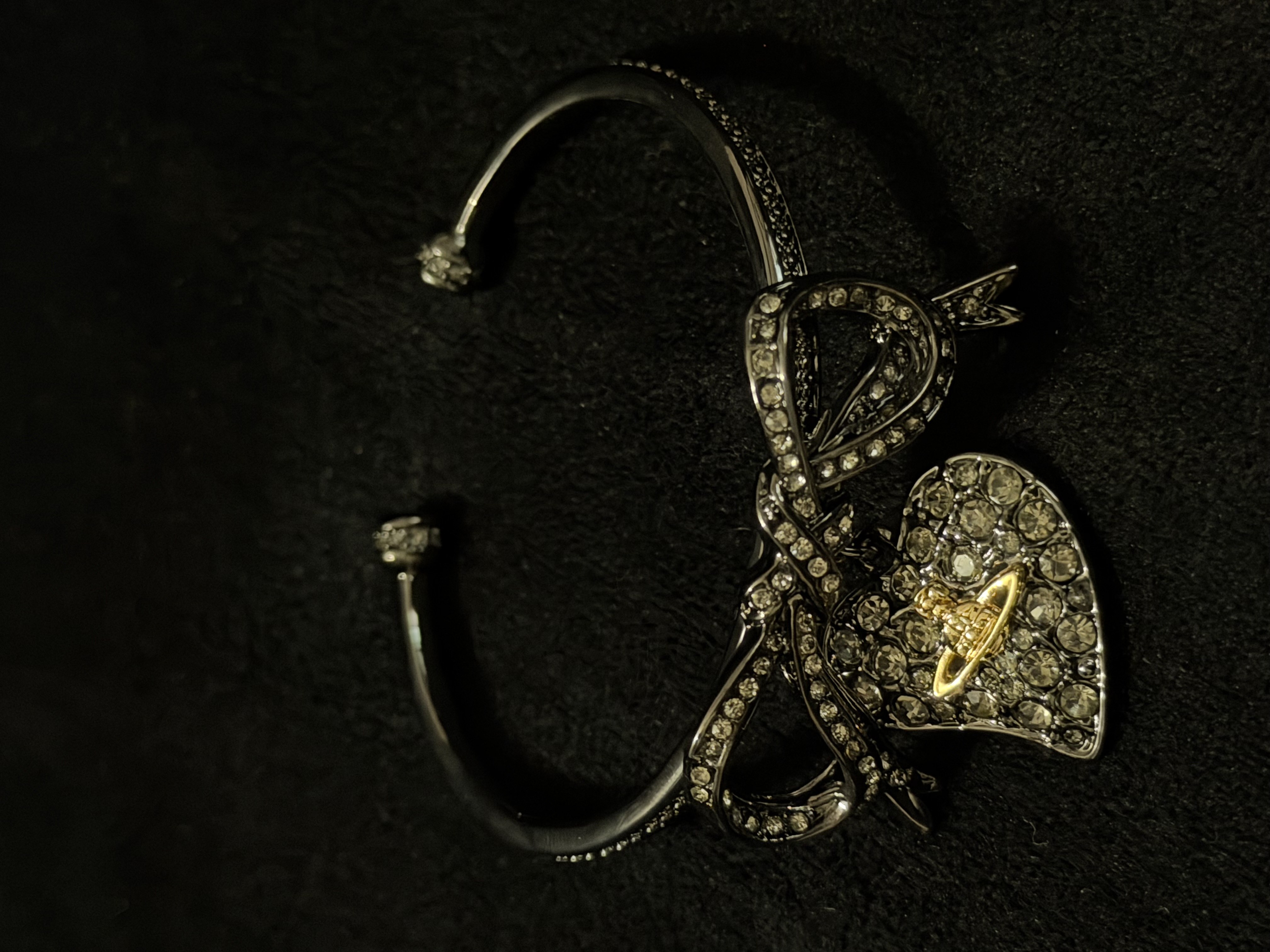 Vivienne Westwood Crystal Heart Bow Bangle Bracelet 6