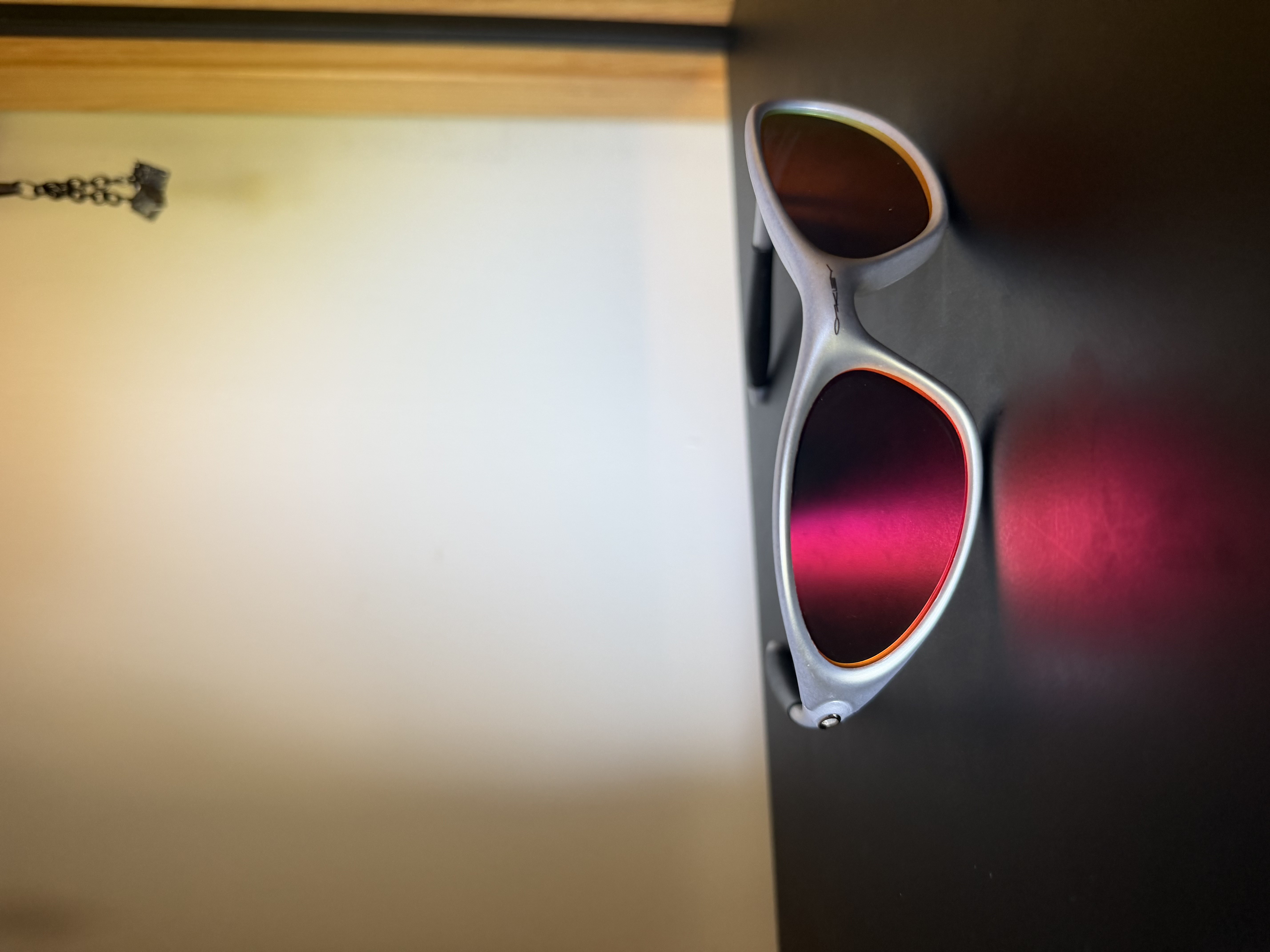 Oakley Minute Silver Red Iridium Y2K Sunglasses Rare Vintage