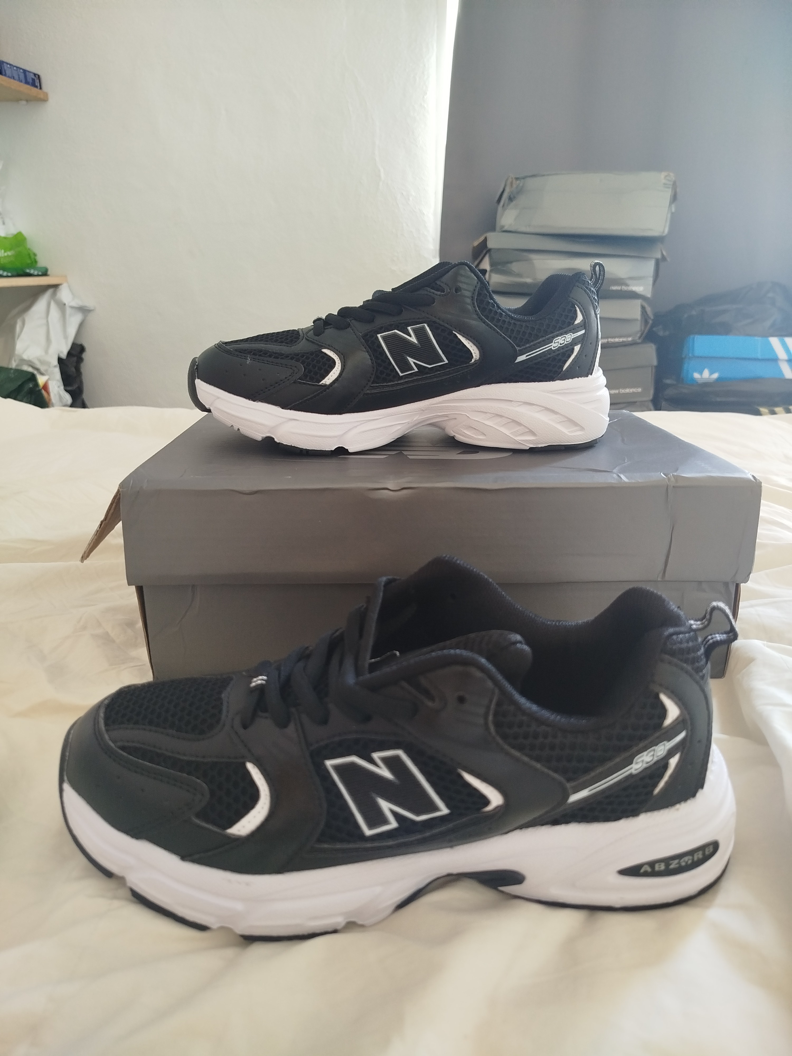 New Balance 530 Black White Size 38