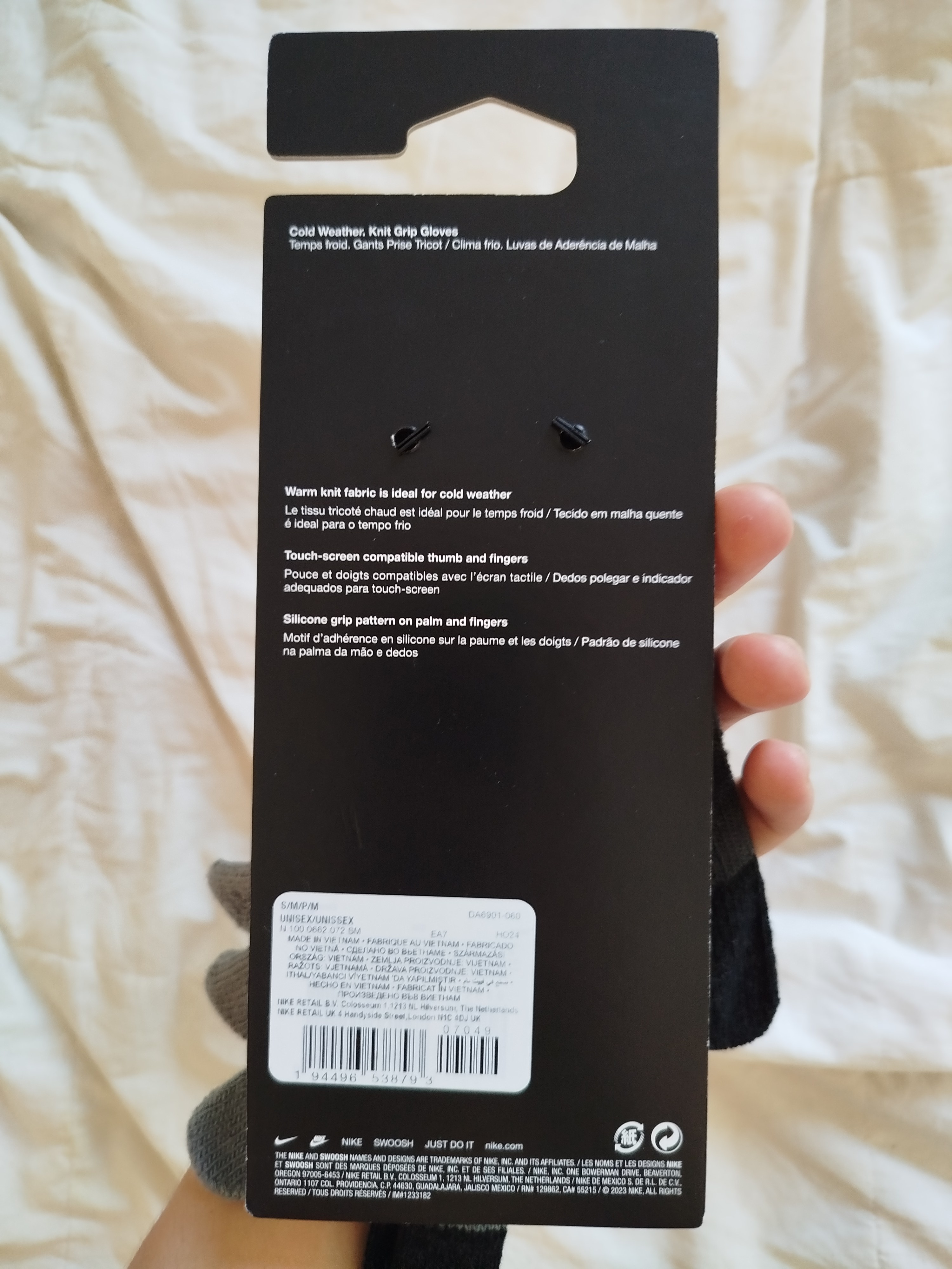 Guantes Nike Gris Negro Talla S/M 3