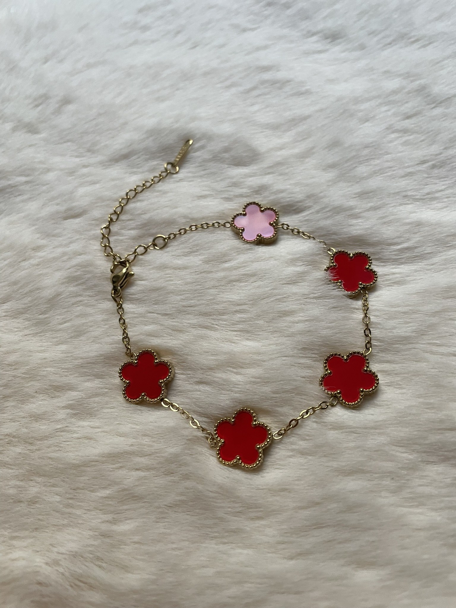 Bracelet Trèfle Rouge 7