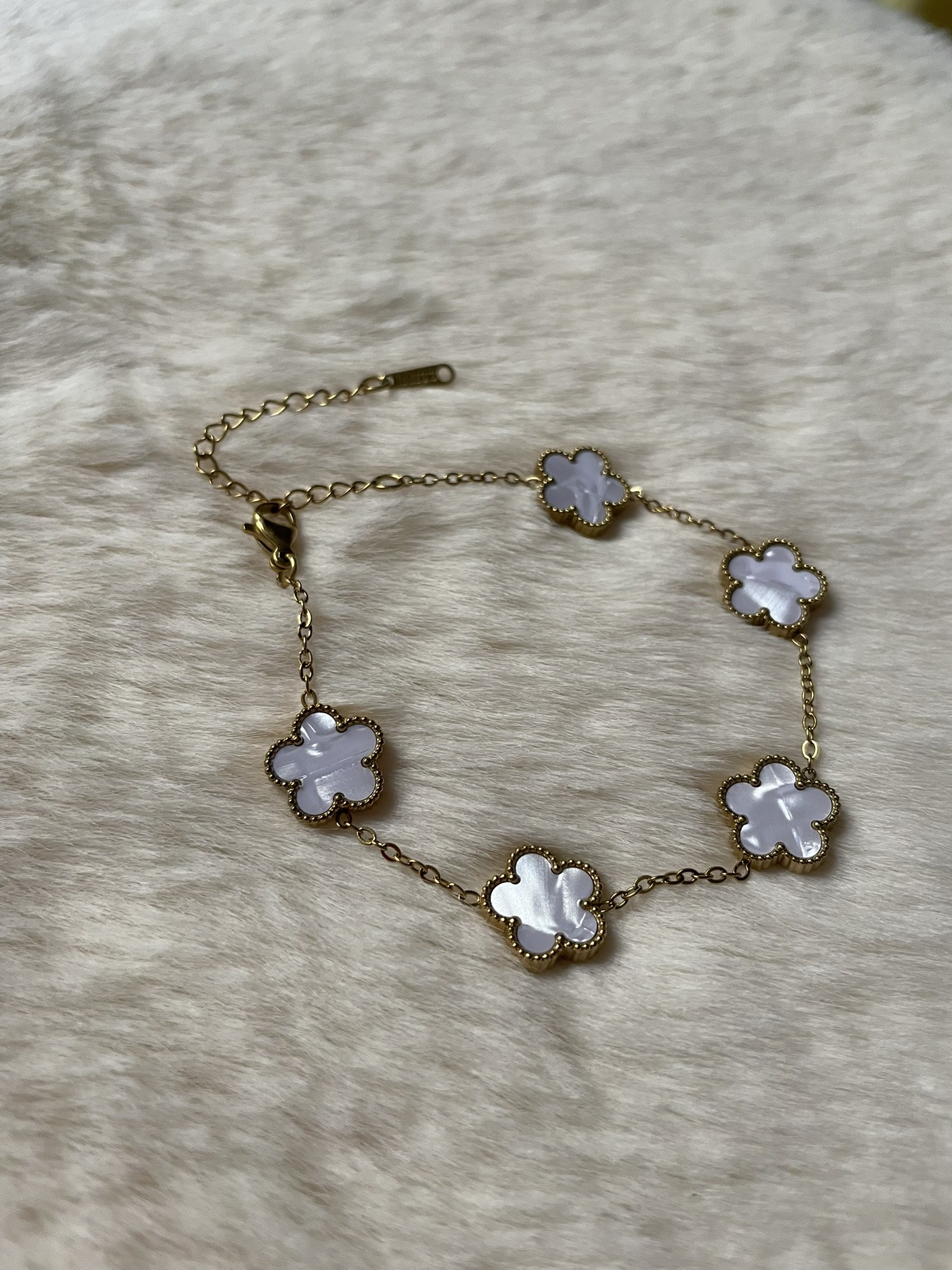 Bracelet Trèfle Blanc 7