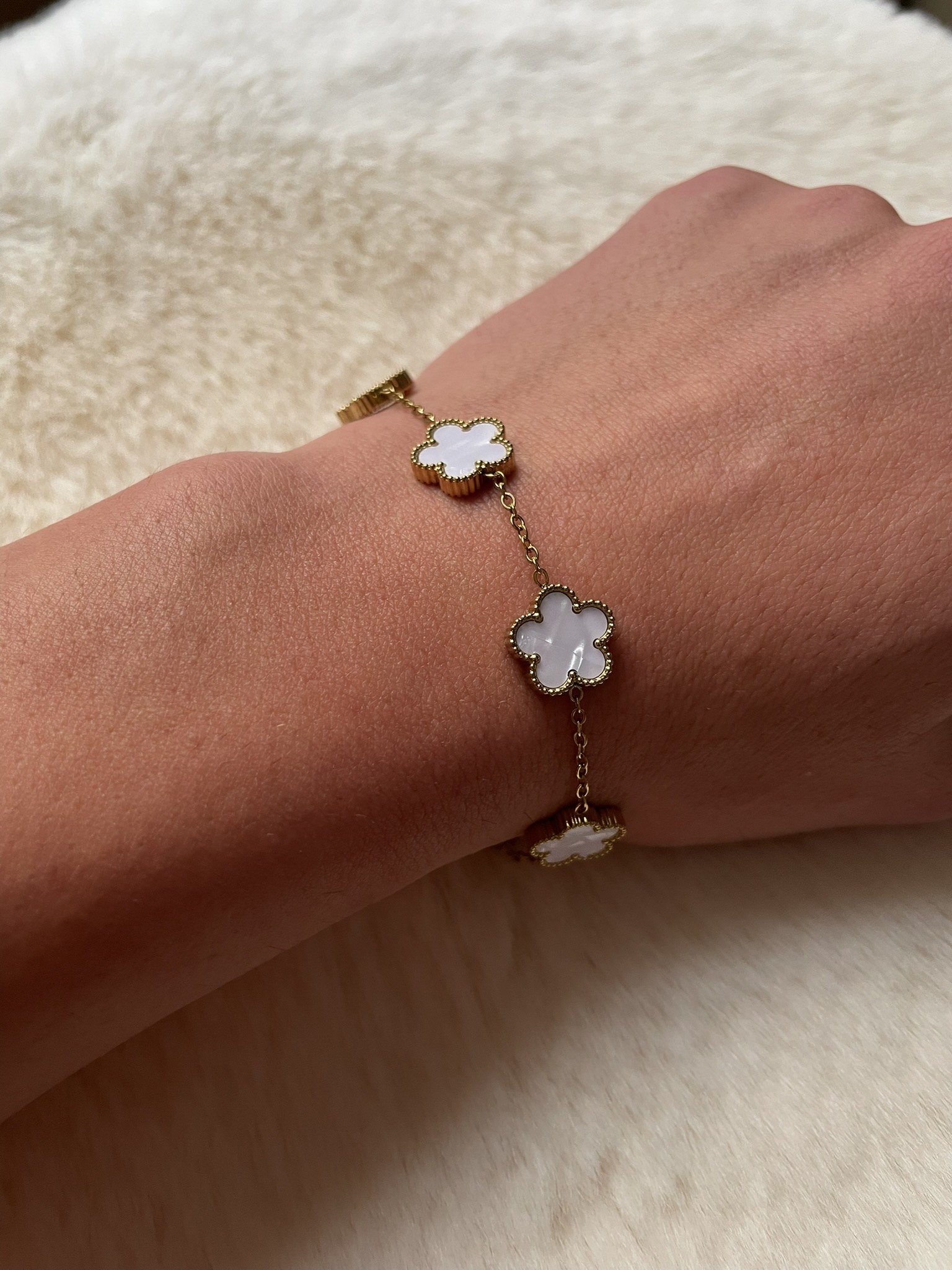 Bracelet Trèfle Blanc 8