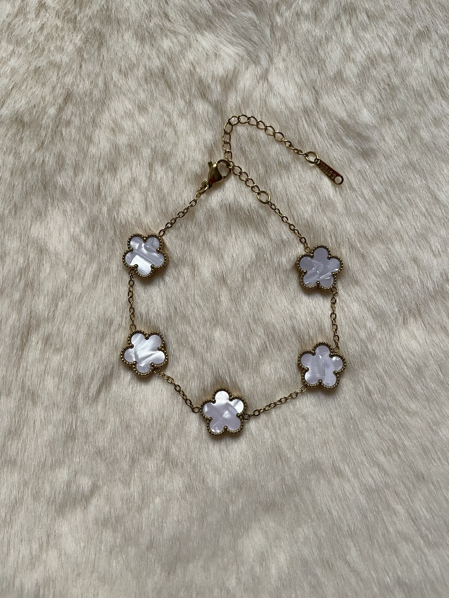 Bracelet Trèfle Blanc 5