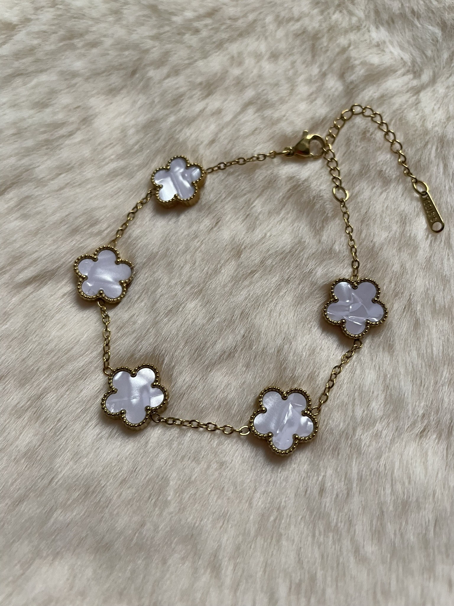 Bracelet Trèfle Blanc 6