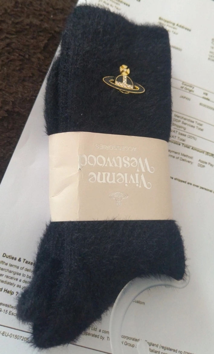 Chaussettes en cotton noir logo métal