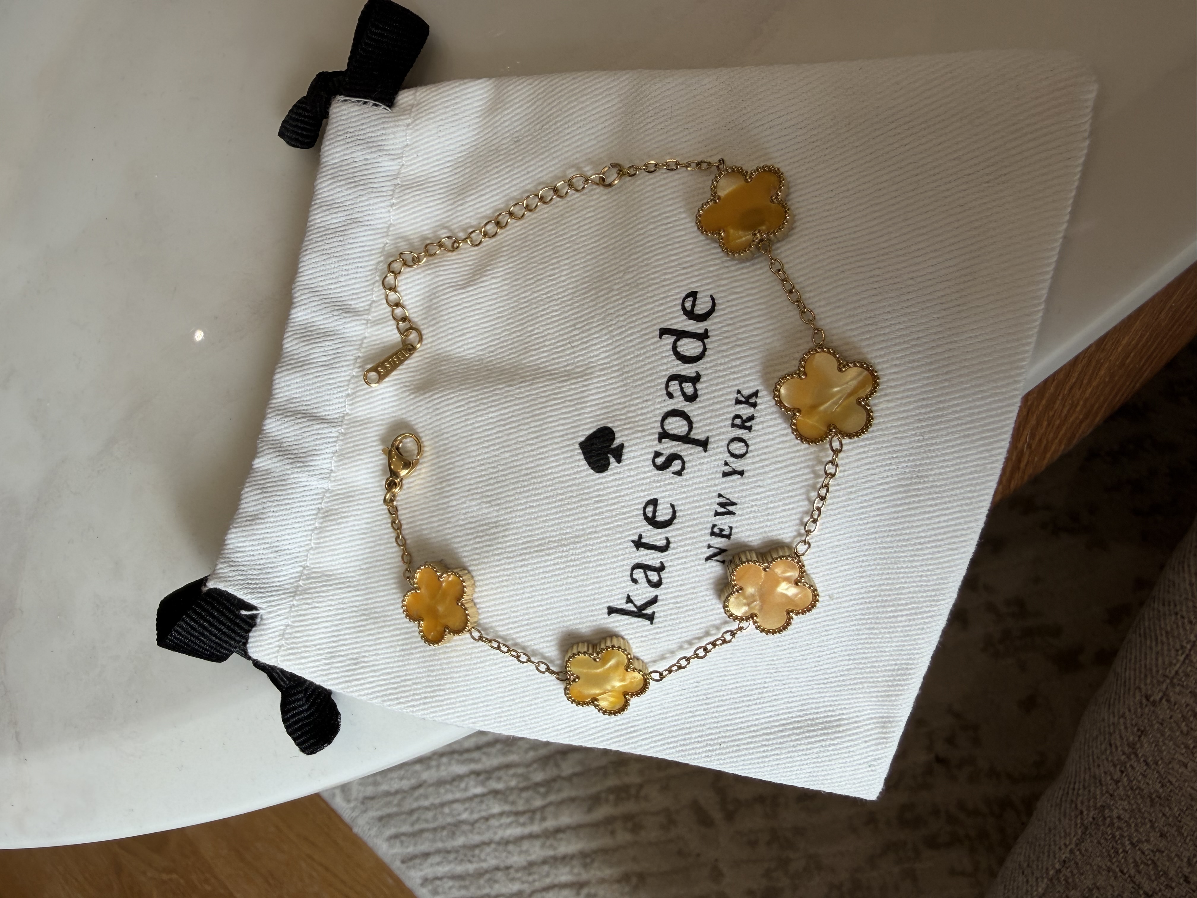 Bracelet trefle kate spade marbre orange