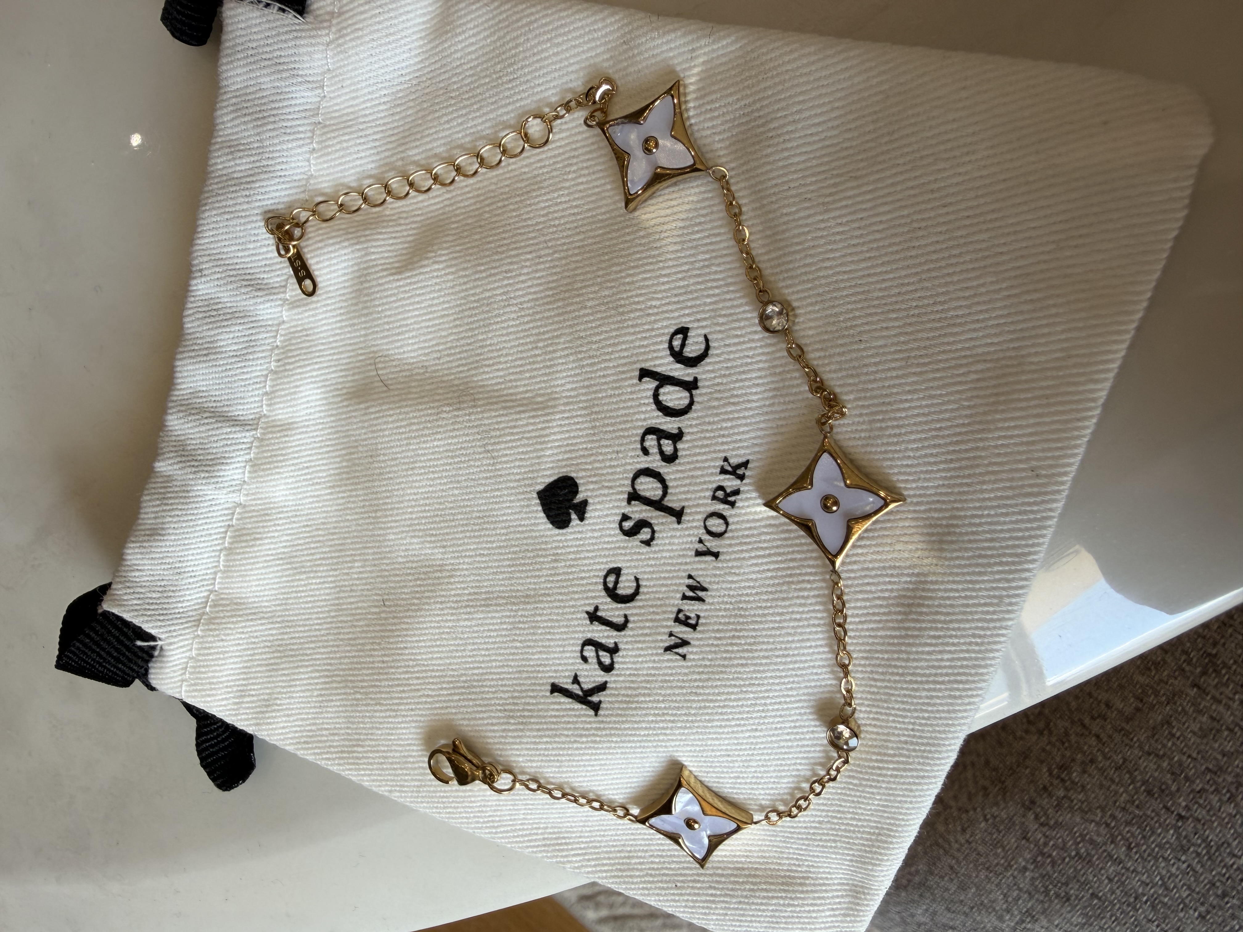 Bracelet Kate spade design LV blanc