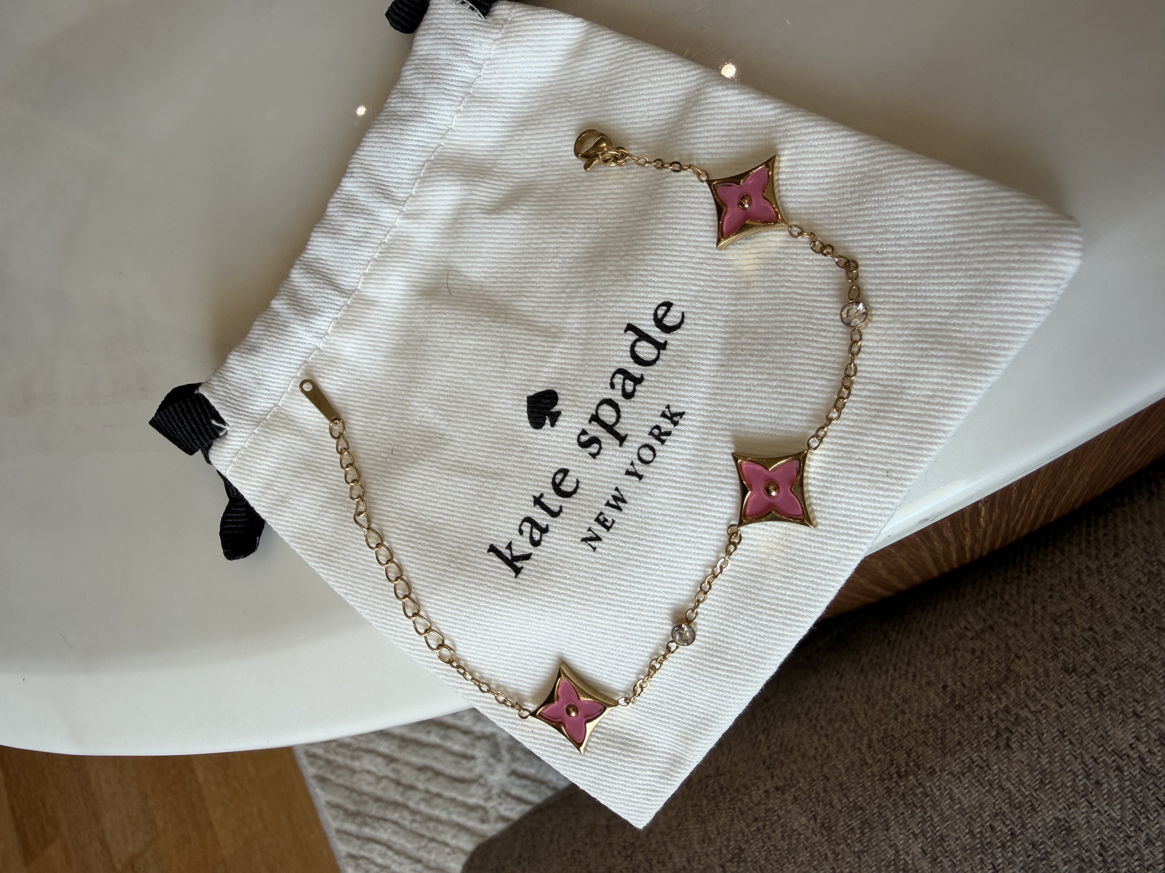 Bracelet Kate spade design LV rose